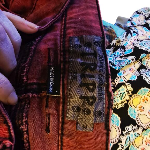 Tripp NYC Red Tie Dye Skinny Jeans - Rocker Chic - Picture 5 of 6